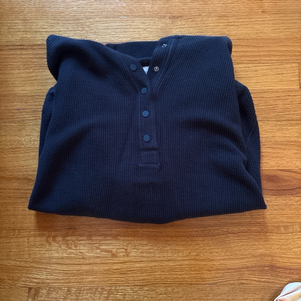 Aerie Black Henley Sweatshirt